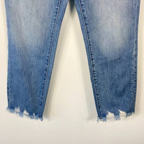 Good American NWT  Good Vintage Jeans Distressed Frayed Hem Sharkbite Straight 27