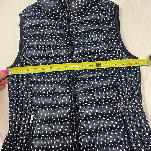 Tommy Hilfiger  Womens Puffer Vest packable Size small Navy Polkadot Quilted