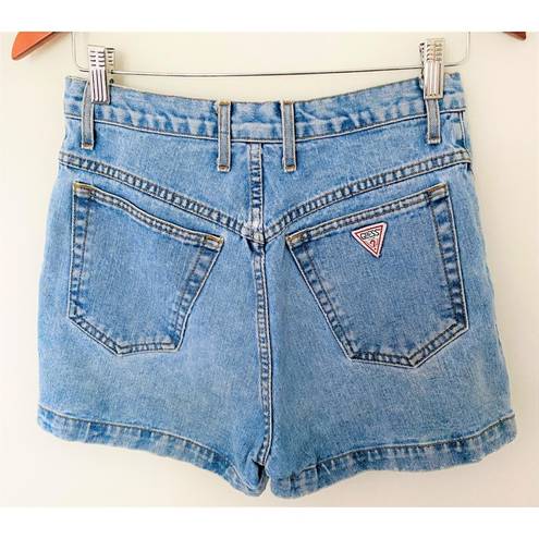 Guess Vintage  High Waisted Denim Cotton Frayed Shorts Sz 30