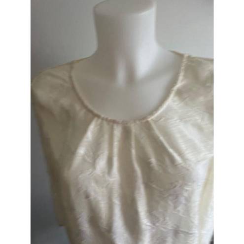 J.Jill Women's  Ivory Embroidered Blouse Size M EUC Like New