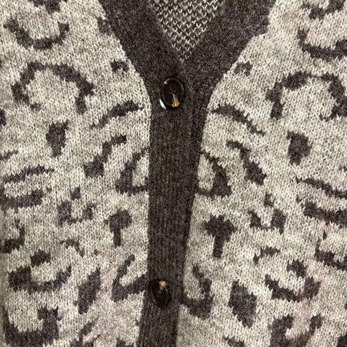 RD Style  Cardigan Leopard Animal Print Brown Gray Oversized NWT Size Small