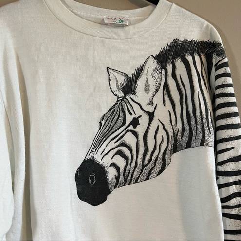 American Vintage Vintage BJ Frog Women’s White Zebra Sleeve Sweatshirt