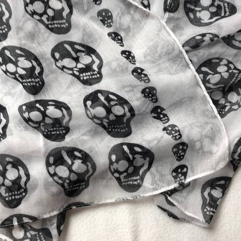 BP  Oversized Skull Print Scarf. Black and White Wrap Sarong Scarf