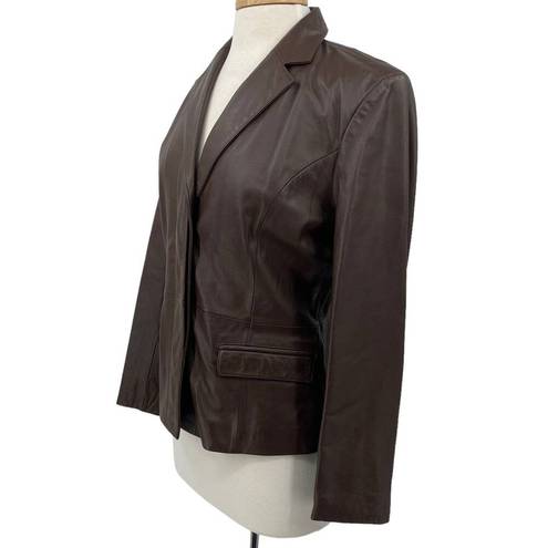 Mixit Vintage  Leather Jacket Moto Blazer Genuine Leather Brown Y2k Womens 8