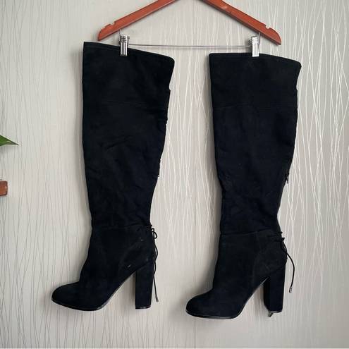 mix no. 6  Praha Black Over the Knee Heeled Boot Size 11