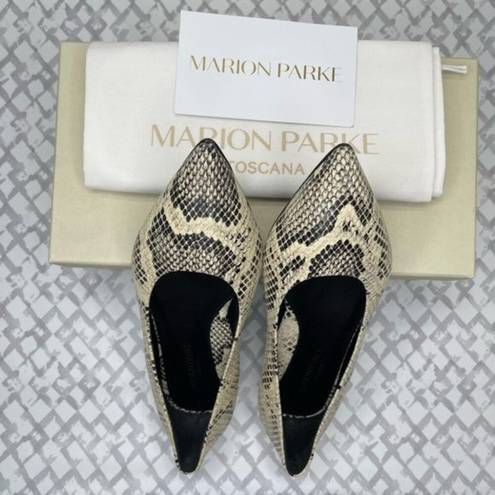 PARKE MARION  Must Have Flat Python Snake Print Classic Pointy Toe Flat, Size 37