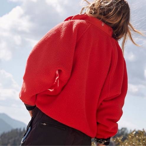 Free People Movement ❤️ FP Movement Hit The Slopes Fleece Jacket in “Cherry Red” M