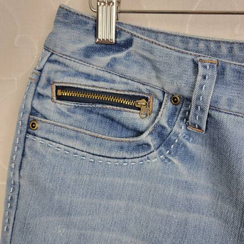 INC  Denim Womens Jean Shorts Size 6 Blue Bermuda Capri Pockets Regular Fit