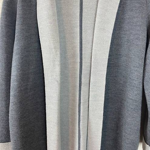 Talbots  Merino Wool Color block Long Open Front Cardigan Size S/P
