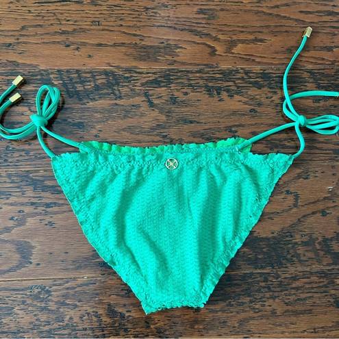 Vix Paula Hermanny  Scales Ripple String Bikini Bottoms in Apple Green Small NEW