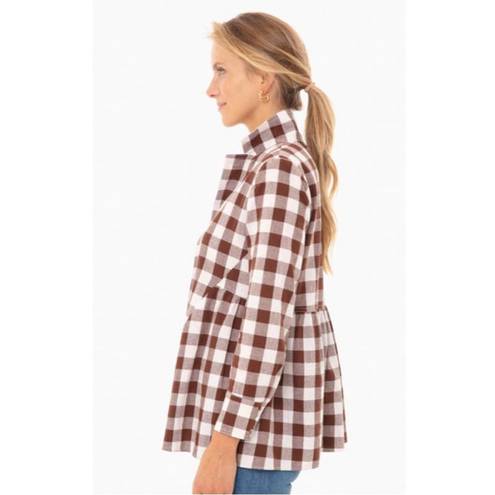 Tuckernuck  Pomander Place Saddle Brown Gingham Scarlett Button Down Blouse