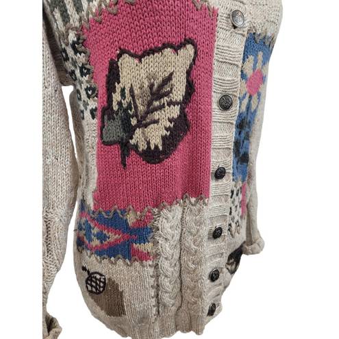 Northern Reflections Vintage  Seasons Fall Spring Knit Cable Cardigan Sweater