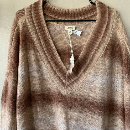 a.n.a NWT  Brown Striped V-neck Sweater Size 2X