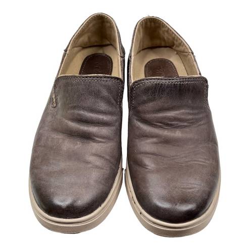 Olukai  Women's Kailua Slip On Soft Brown Leather Casual Shoe Size 6.5