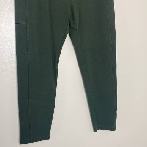 Lou & grey  Ponte Knit Pocket Capri Leggings Olive Green Size LP