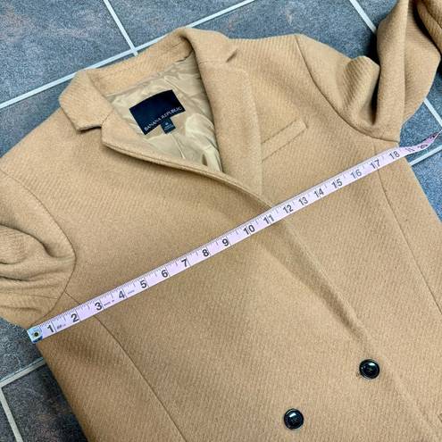 Banana Republic Double Breasted Wool Blend Button Closure Coat Camel Tan Brown 6