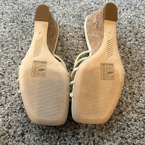 Paige  SYDNEY Bone Leather Cork Wedges, Size 7M, NEW