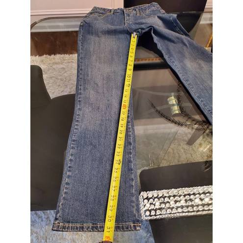 St. John’s Bay ST. John's Bay Women's Blue Denim Cotton Mid Rise Boot Cut Casual Jeans Pant 6