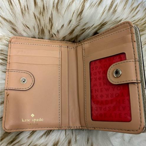 Kate Spade  Snap Zip Wallet Ivory Black Tan