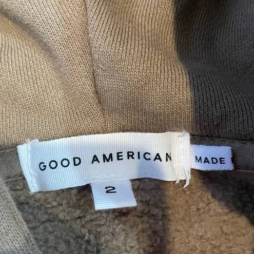 Good American  PUTTY CROPPED & COOL HOODIE SZ 2 MEDIUM M