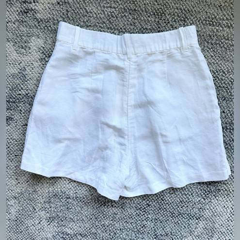 H&M  High Waisted Linen Blend White Shorts