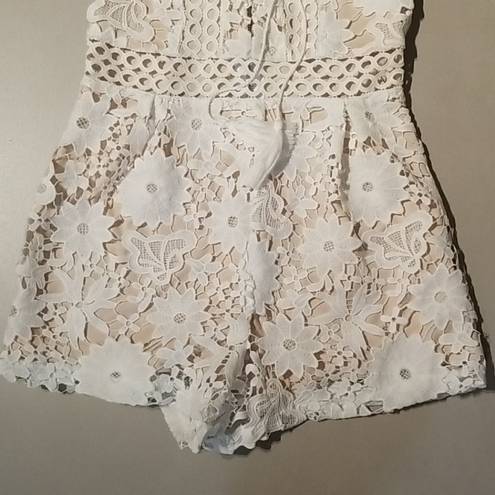 Lac Bleu New  White Lace Romper