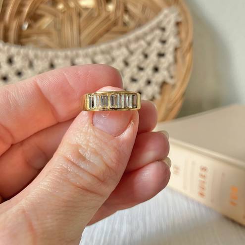 Vintage “Perseverance” Gold Baguette Diamond Ring 6 Classic Feminine Stacking