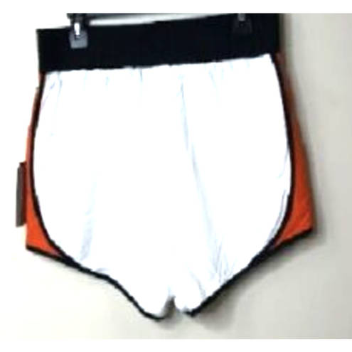 DKNY  Sport Colorblocked White Orange High-Waist Workout Running Shorts XS