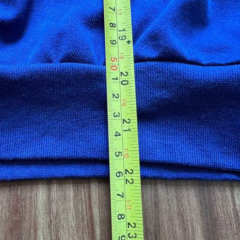 Bonworth Vintage cottagecore blue mock neck sweater Bon Worth floral embroidery yoke