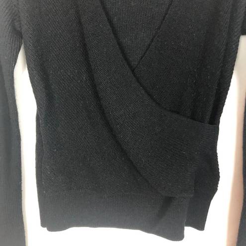 Bar III  Wool Blend Wrap Black Sweater XS