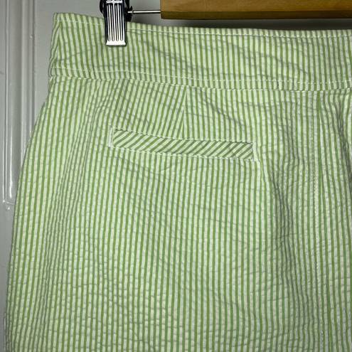 Lilly Pulitzer | Courtland Seersucker Striped Mini Skirt in Green White Sz 6