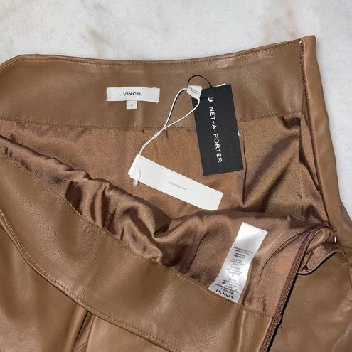 Vince  Brown Leather High Waist Shorts