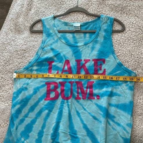 Krass&co Port &  Women's L Lake Bum Graphic Tank Top Blue Tie Dye Swirl Summer