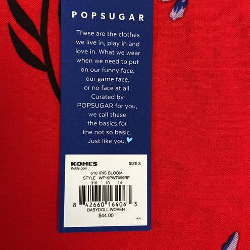 Popsugar  shirt size S brand new