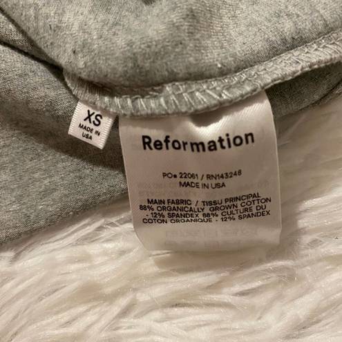 Reformation  Jeans Tam Mélange Stretch Organic Cotton Jersey Mini Dress in Gray E