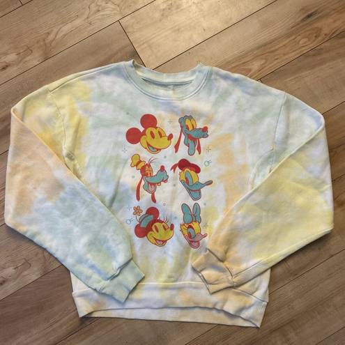 Disney  Tie-Dye Sweatshirt Mickey, Minnie ,Donald, Daisy, Pluto & Goofy Sz M(7-9)