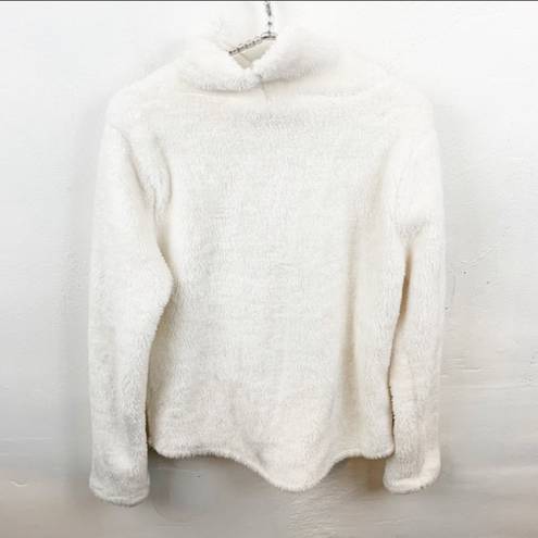 Joy Lab Medium Fluffy White Cowl Neck Sherpa Fleece Sweatshirt