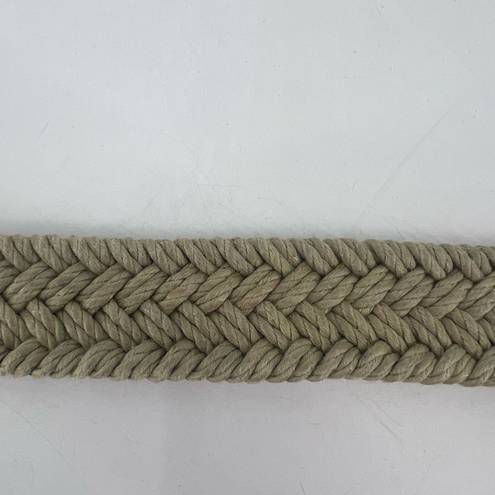 Gap  Unisex Genuine Leather Elastic Woven Braided Waist Belt Beige Tan Size 32