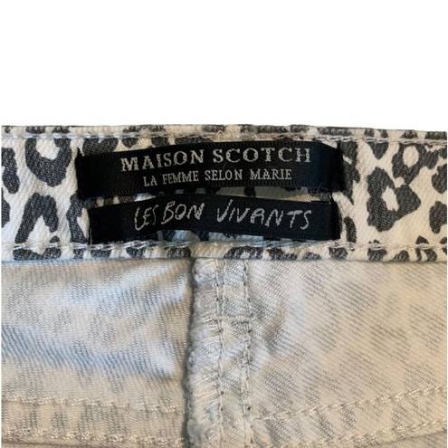 Scotch & Soda Maison Scotch Les Bon Vivants Women’s Pink Black Leopard Print Jeans Size 29 NWT