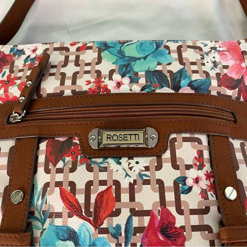 ROSETTI Tan & Floral Print Purse Handbag Womens Shoulder Bag Double Strap  Large | eBay