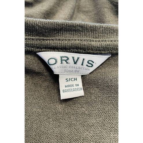 Orvis  Green Shirt Size S V-Neck Soft Slinky F6