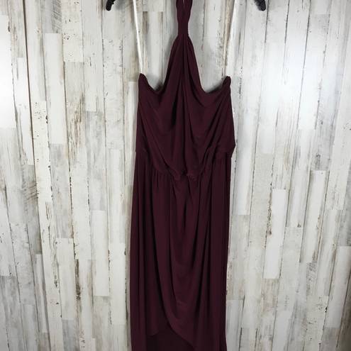 Laundry by Shelli Segal Shelli Segal Halter Jersey Dress Cocktail MIDI NWT Maroon Wine Formal Short Gown