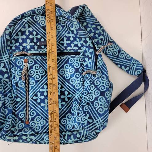 Vera Bradley  Lighten Up Grand Cuban Tiles Womens Backpack Blue Laptop Bag