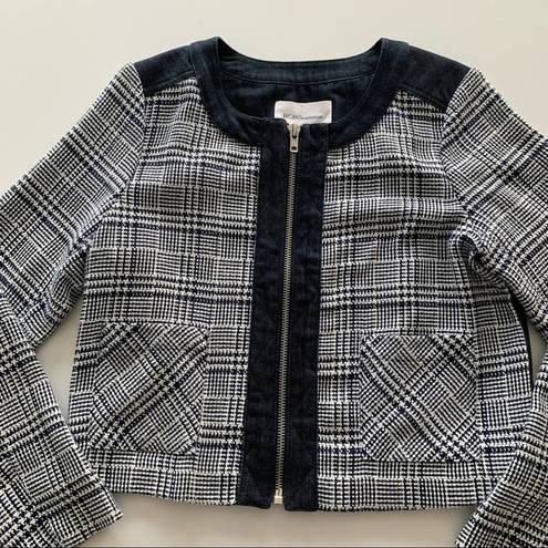 BCBGeneration  | Plaid & Denim Zip Up Jacket 10