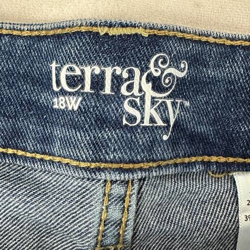 Terra & Sky  Women's Plus Size High Rise Cropped Bootcut Jeans Size 18W