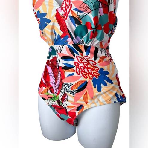 Modcloth  bright tropical print one piece size medium