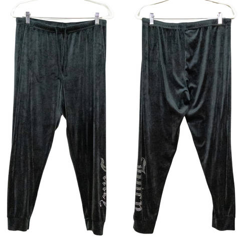 Juicy Couture  Sleepwear Black Velour Jogger Pajama Pants Studded Women's Large