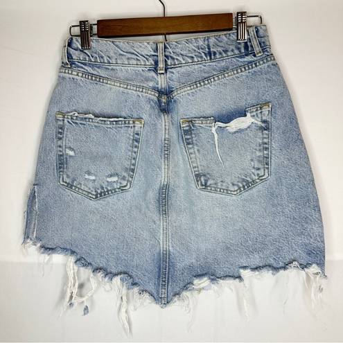 Pilcro  Urban Outfitters Destroyed Denim Mini Skirt Distressed Ripped Women’s 4