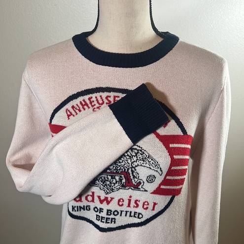 Budweiser  Retro White Knit Sweater SZ S