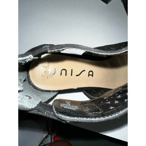 Unisa  Black‎ perforated sueded sandal size 8